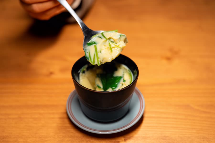 Chawanmushi, a Japanese steamed egg custard